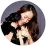 black dog and girl 
