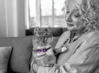 Woman holding a cat